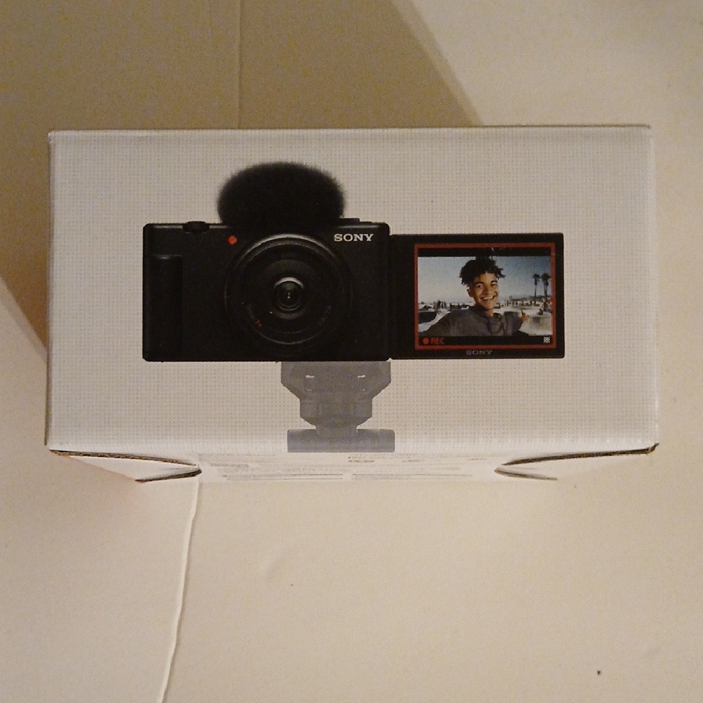 Sony Black Vlogging Camera with Microphone